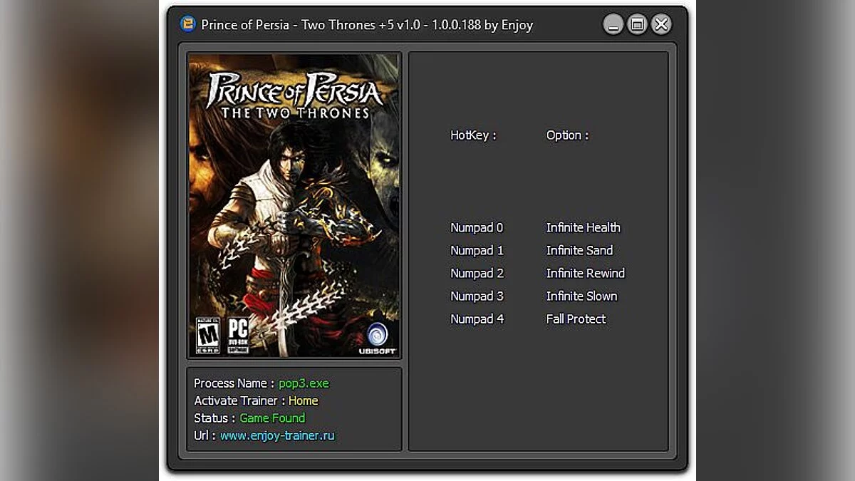 Prince of Persia: The Two Thrones — Трейнер / Trainer (+5) [1.0 -1.0.0.188] [Enjoy]