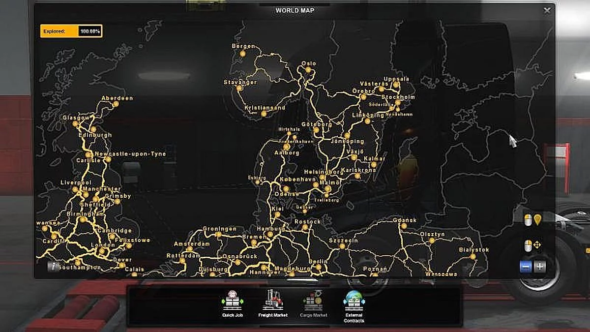 Euro Truck Simulator 2 — Сохранение / SaveGame (373 уровень, все гаражи, карта 100%) [1.32: DLC Scandinavia / Vive La France / Going East!]