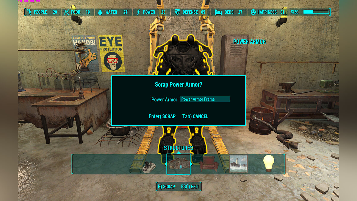 Fallout 4 — Сбор каркасов в меню «мастерской» (Restore Power Armor Frames) [1.0]