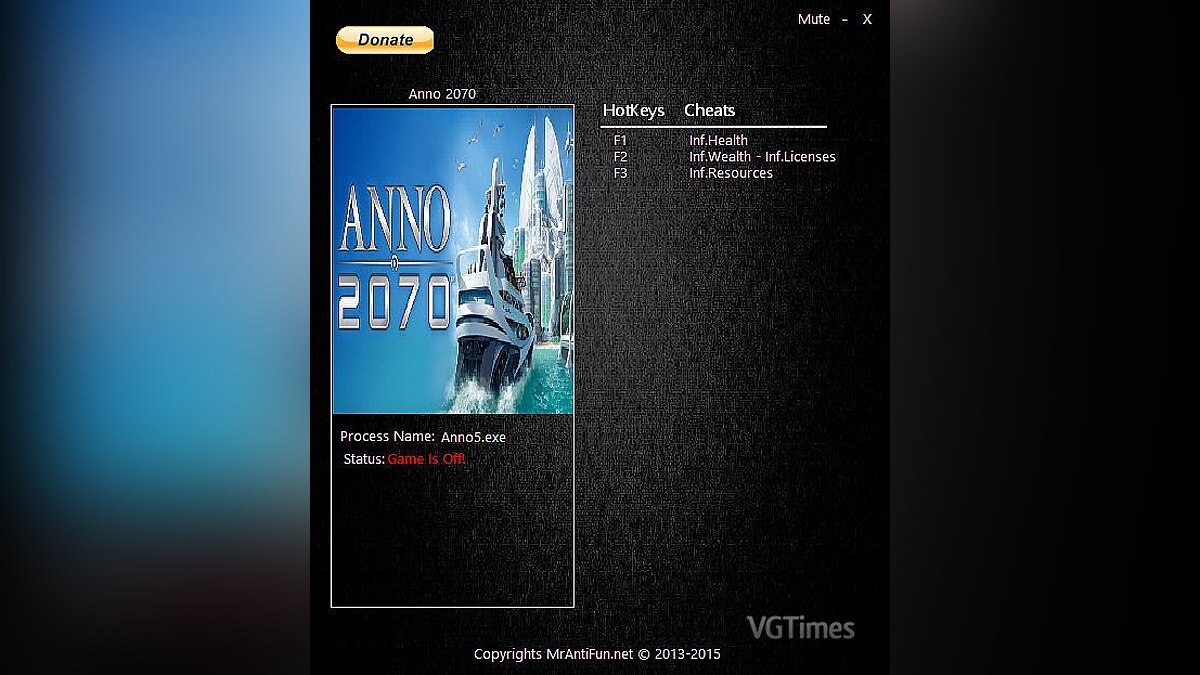 Anno 2070 — Трейнер / Trainer (+4) [2.00.7780: Alternate "B" Version] [MrAntiFun]