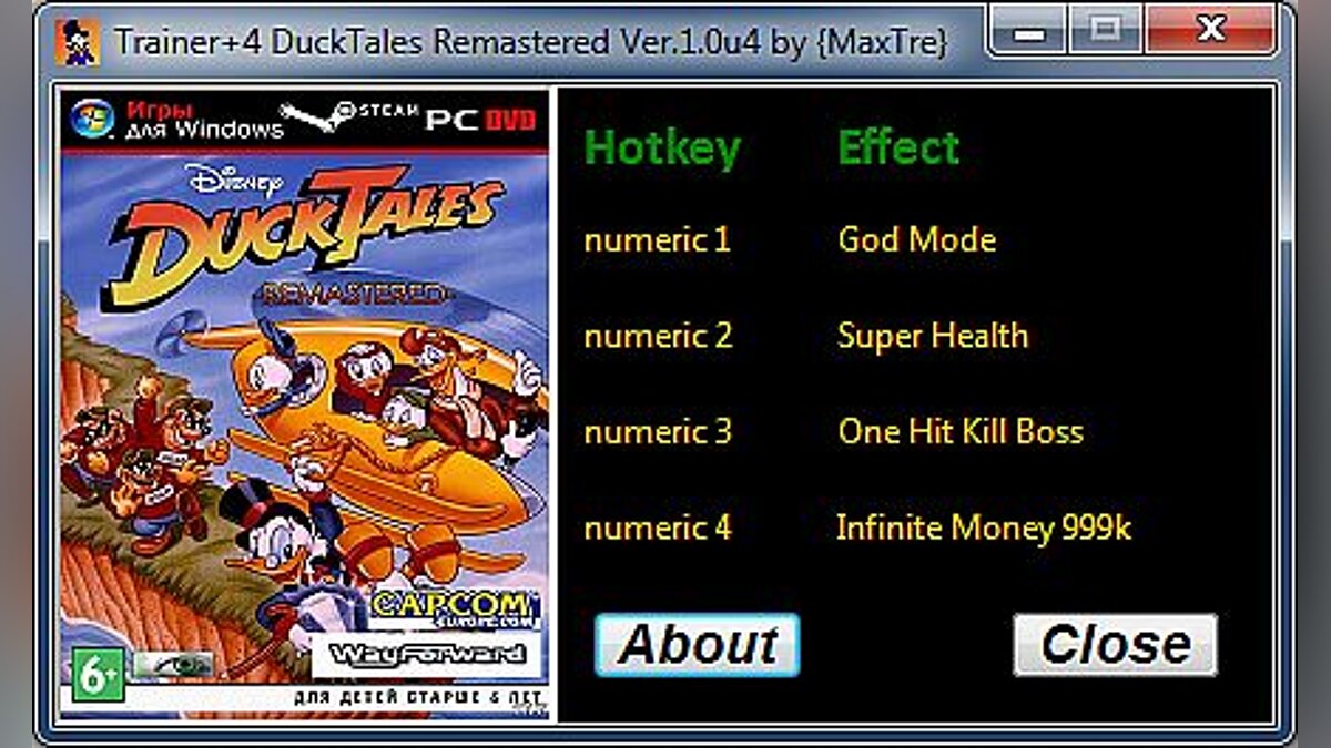 DuckTales Remastered — Трейнер / Trainer (+4) [1.0u4] [MaxTre]