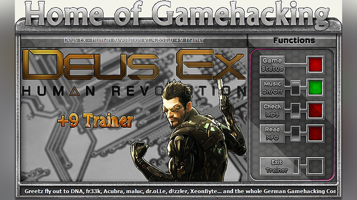 Deus Ex: Human Revolution — Трейнер / Trainer (+9) [1.4.66.0]