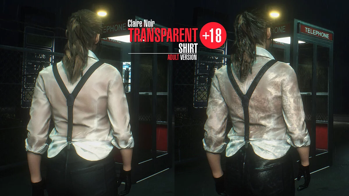 Resident Evil 2 — Прозрачная рубашка для Клэр (Claire Noir Transparent Shirt) [1.0]