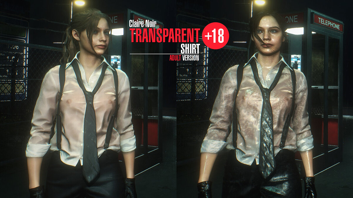 Resident Evil 2 — Прозрачная рубашка для Клэр (Claire Noir Transparent Shirt) [1.0]