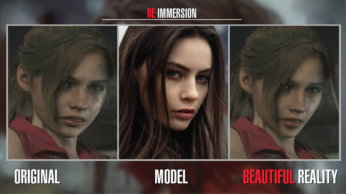 Resident Evil 2 — Прекрасное модельное лицо у Клэр (Beautiful Reality Face) [1.0]