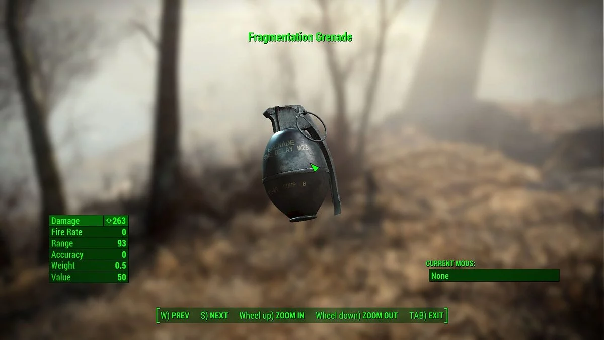 Fallout 4 — HD-текстуры гранаты M26 вместо обычной