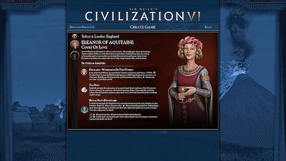 Sid Meier&#039;s Civilization 6 — Новый экран выбора цивилизации с выбором цвета