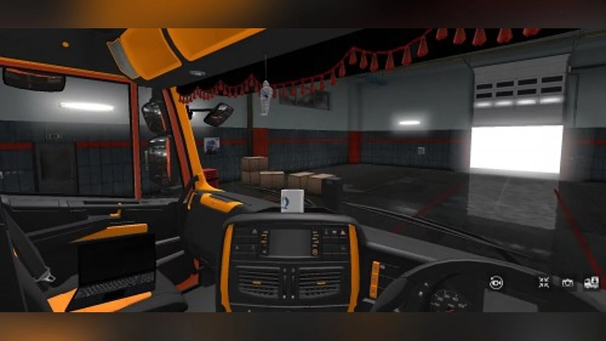 Euro Truck Simulator 2 — Black Orange Interior для Iveco Hi-Way [1.0] (v1.28.x - 1.34.x)