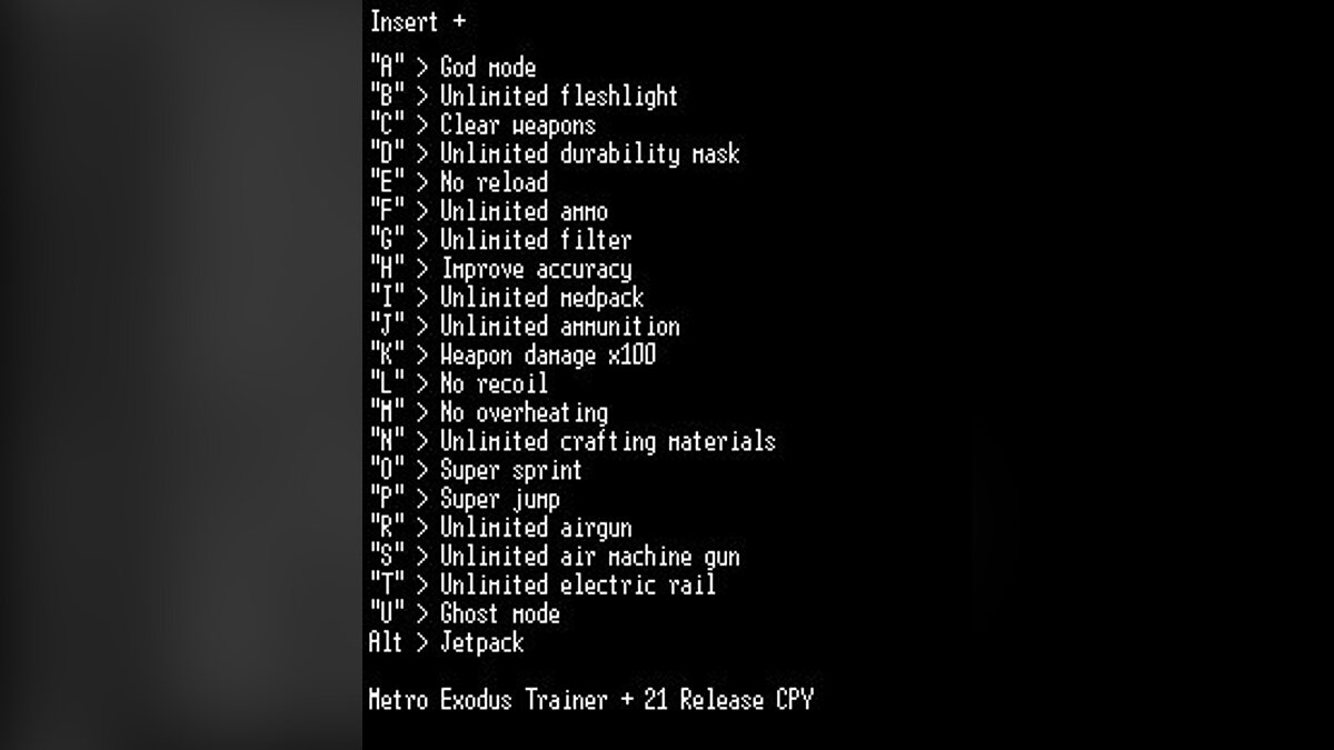 Metro Exodus — Трейнер / Trainer (+21) [CPY] [LIRW / GHL]
