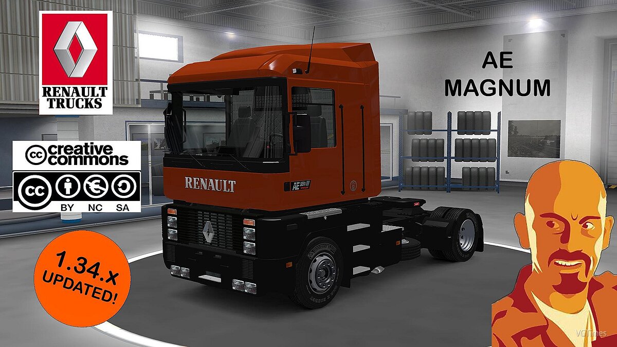 Euro Truck Simulator 2 — Renault AE Magnum для 1.34.x