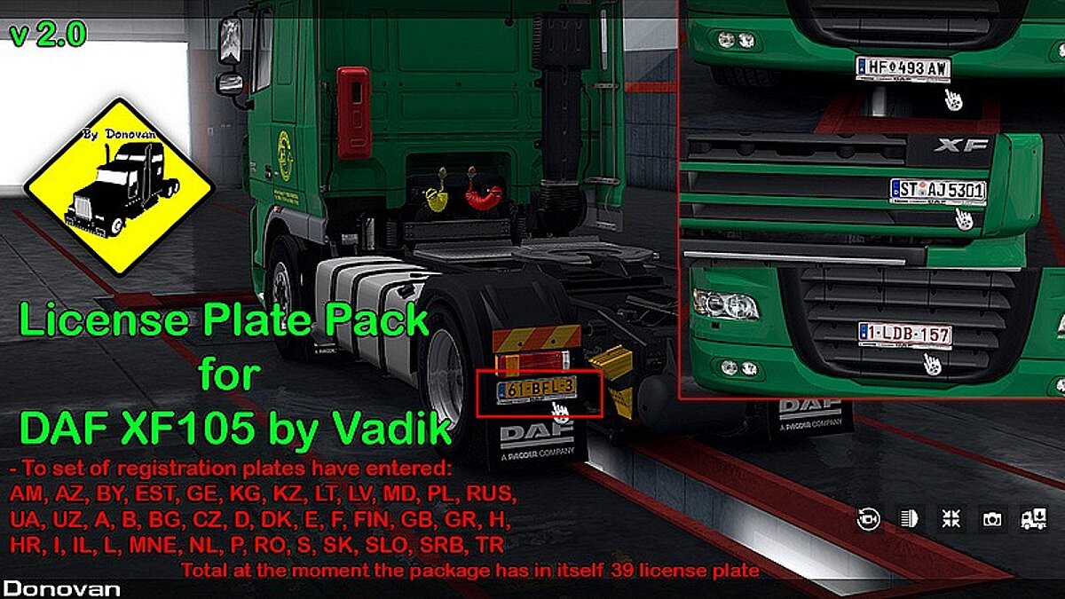 Euro Truck Simulator 2 — Номерные знаки для машин из модов (License Plate Pack for Modified Trucks) [4.5]