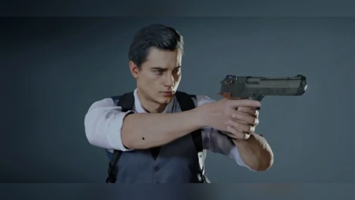 Resident Evil 2 — Черные волосы у Леона в костюме "Нуар" (Leon Noir Black) [1.0]