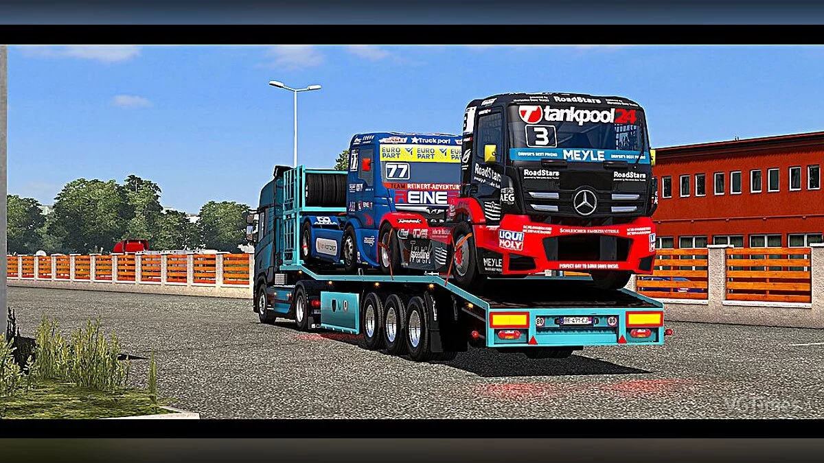 Euro Truck Simulator 2 — Трейлер Truck Racing Transporter для 1.34