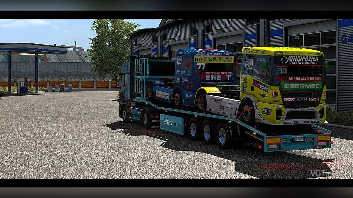 Euro Truck Simulator 2 — Трейлер Truck Racing Transporter для 1.34