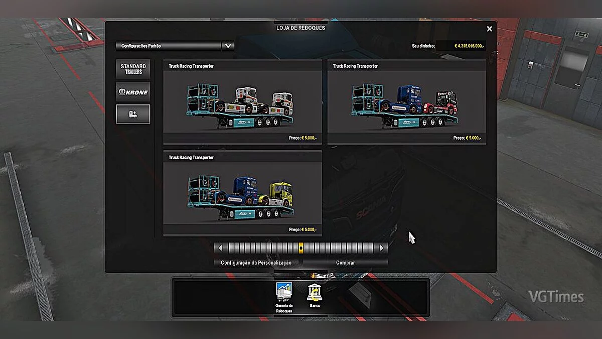 Euro Truck Simulator 2 — Трейлер Truck Racing Transporter для 1.34