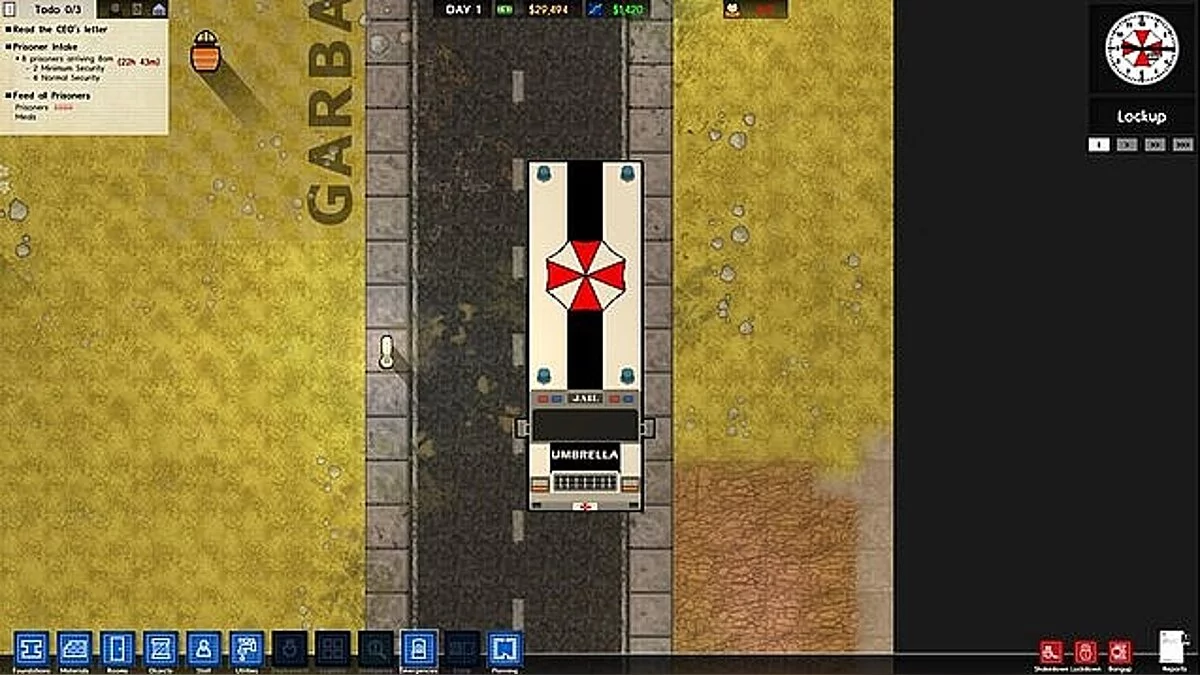 Prison Architect — Тюрьма в стиле Umbrella Cororation (Umbrella Corporation Mod) [1.0]