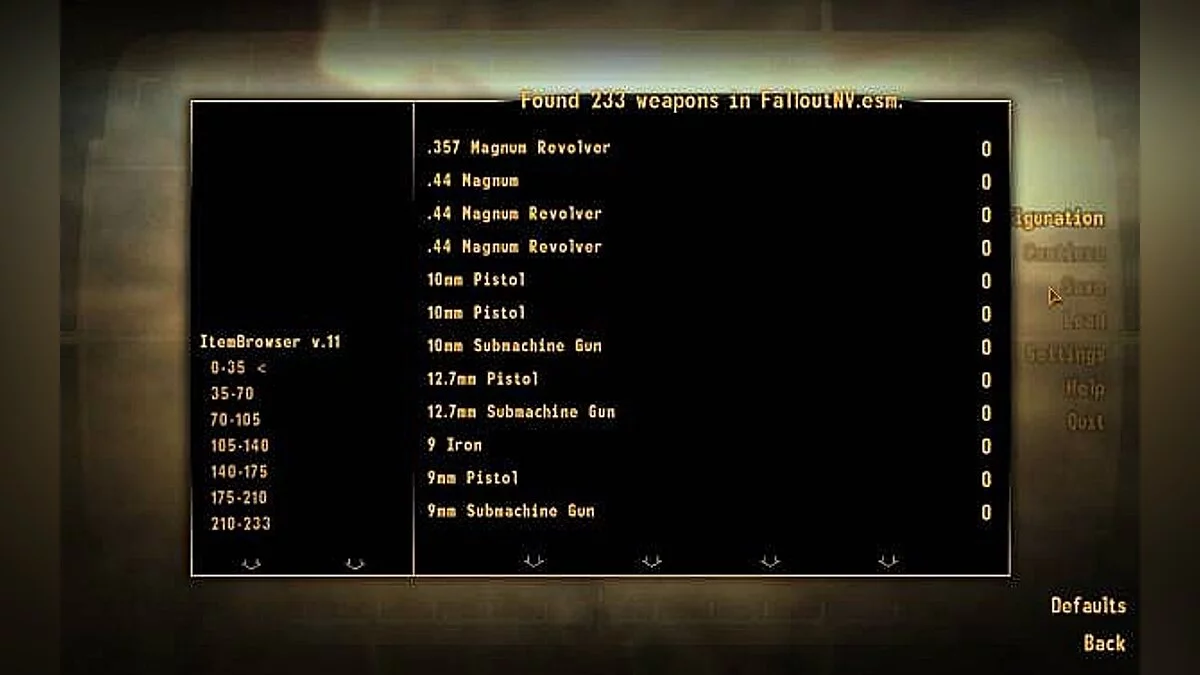 Fallout: New Vegas — Упрощенное получение предметов (ItemBrowser) [1.0]