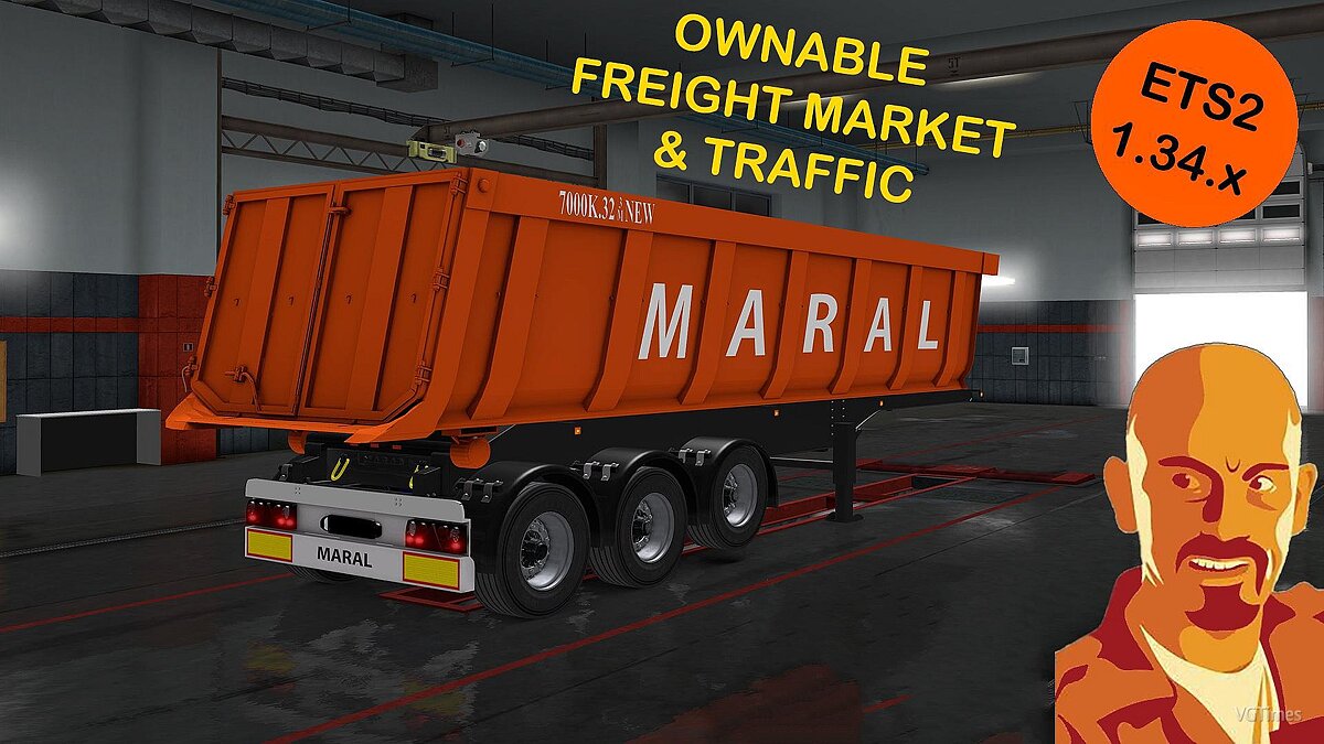 Euro Truck Simulator 2 — Прицеп самосвал MARAL Reworked [1.34.x]
