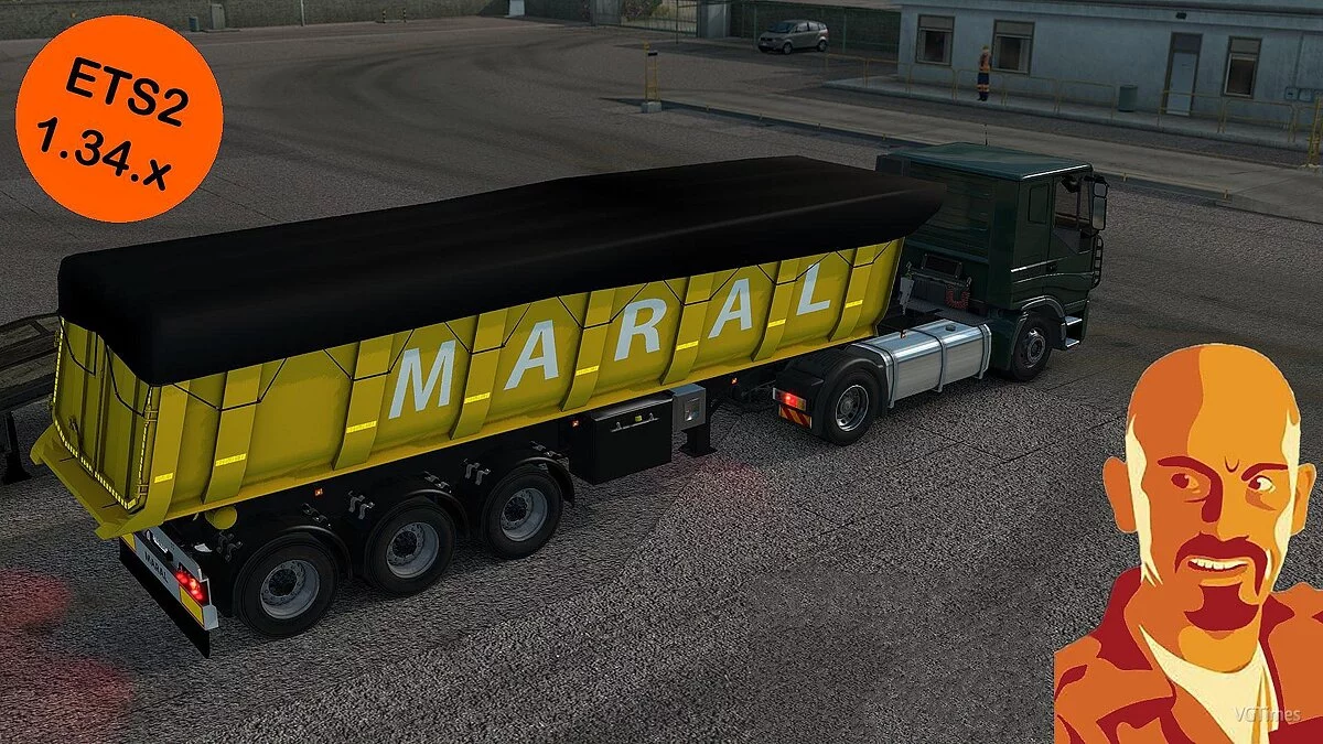 Euro Truck Simulator 2 — Прицеп самосвал MARAL Reworked [1.34.x]