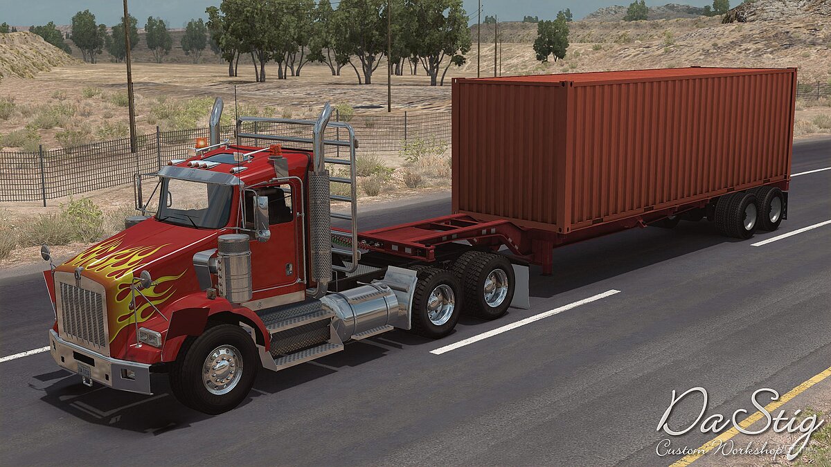 American Truck Simulator — Грузовик Kenworth T800 в трафик