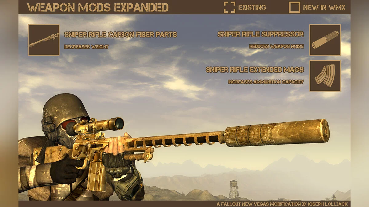 Fallout: New Vegas — Расширенная модификация оружия (Weapon Mods Expanded - WMX) [1.1.4]