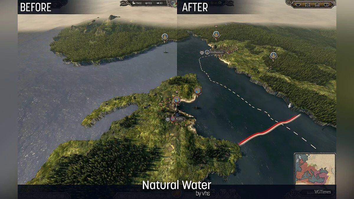 Total War: Attila — Улучшение качества воды (Natural Water Mod) [1.0]