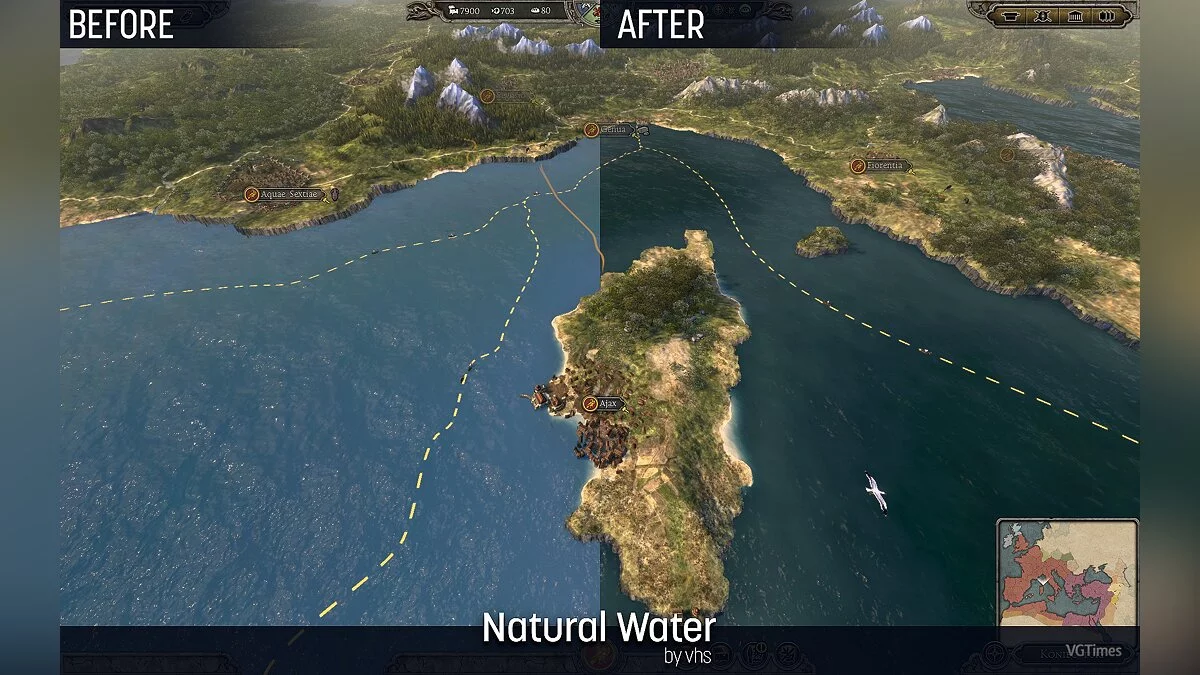 Total War: Attila — Улучшение качества воды (Natural Water Mod) [1.0]