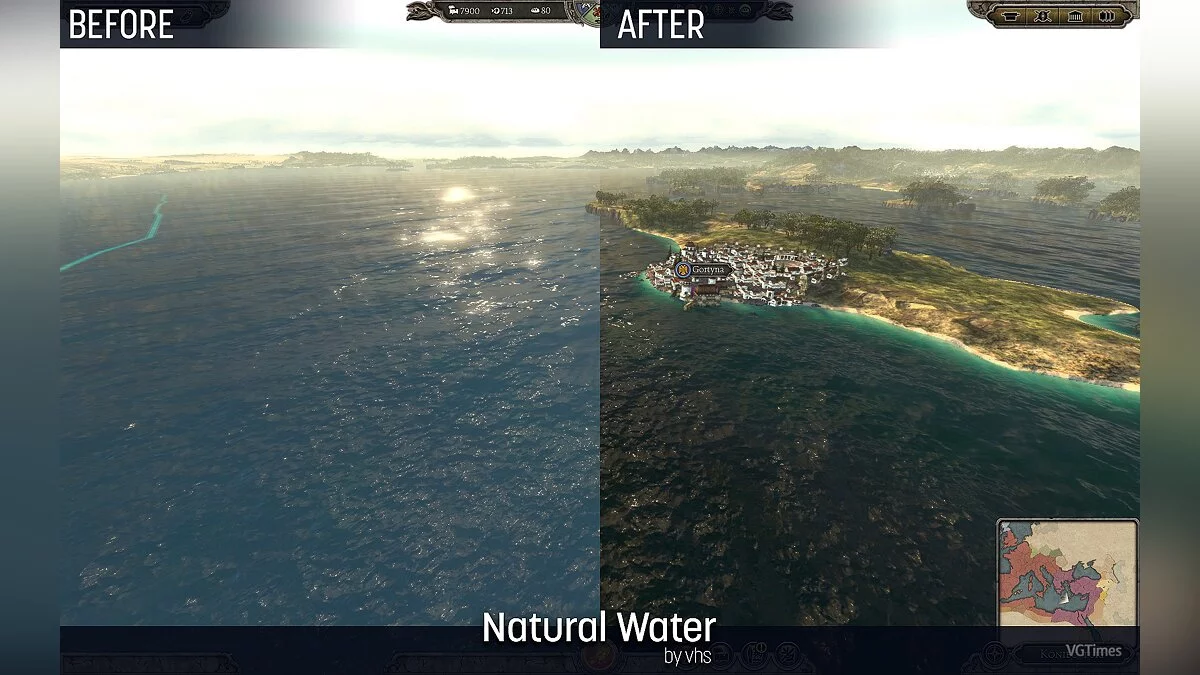 Total War: Attila — Улучшение качества воды (Natural Water Mod) [1.0]