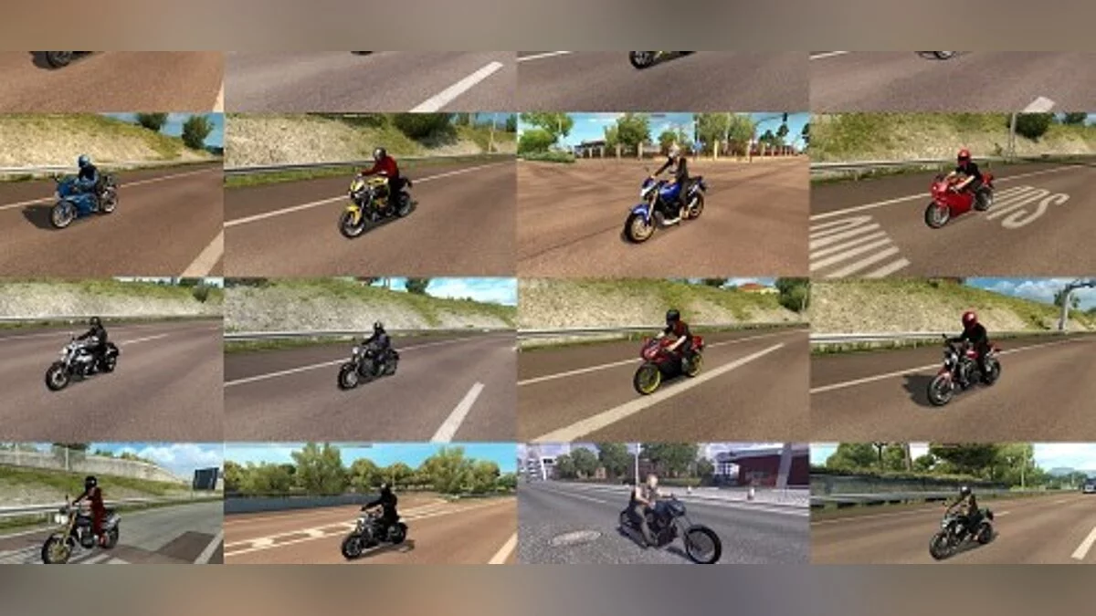 Euro Truck Simulator 2 — Пак мотоциклов в траффик от Jazzycat [2.8]