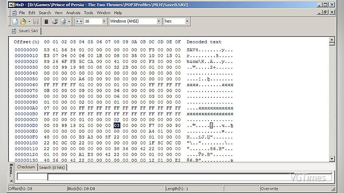Prince of Persia: The Two Thrones — Сохранения / SaveGames (Уровень сложности Impossible) [1.0.0.188, пропатченная для редактирования сохранений]