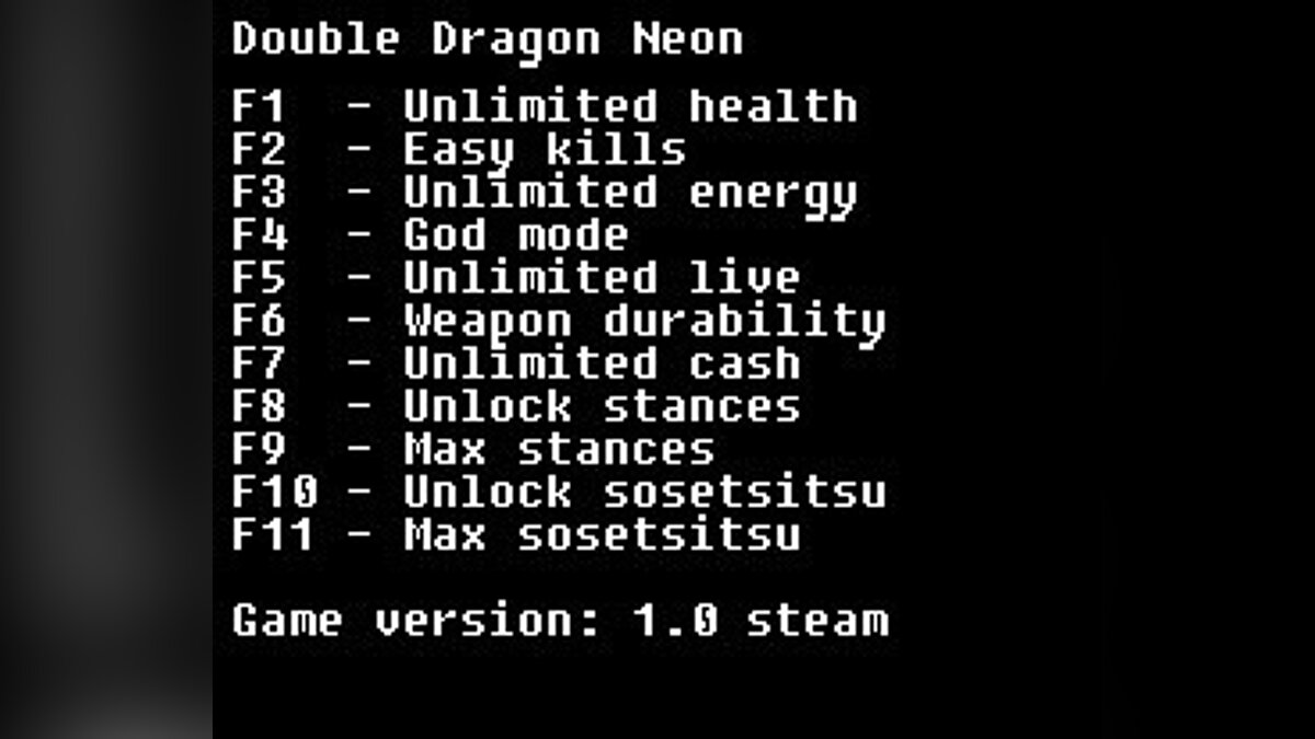 Double Dragon: Neon — Трейнер / Trainer (+11) [steam] [LIRW / GHL]