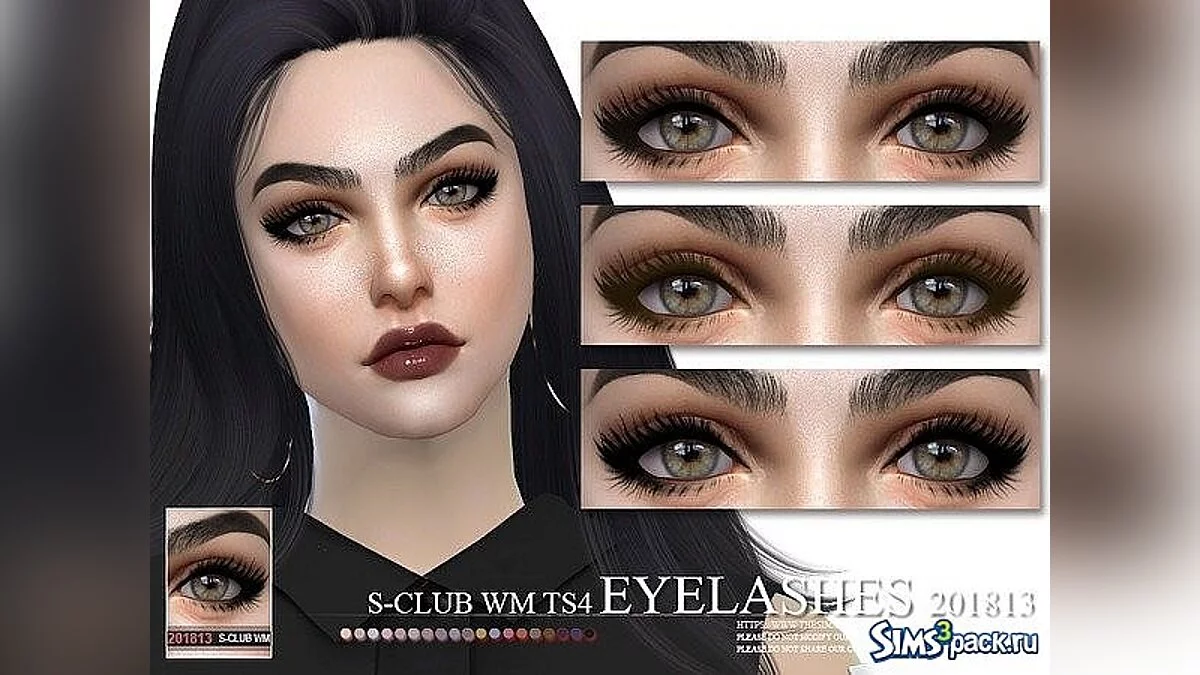 The Sims 4 — Ресницы в пяти вариациях от S-Club [1.0]