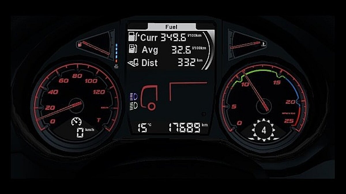 Euro Truck Simulator 2 — Автомобиль Daf XF Euro 6 с более читаемой приборной панелью [1.0]