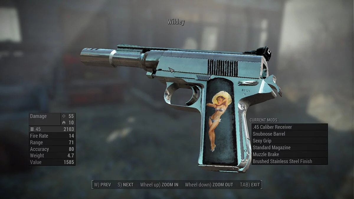 Fallout 4 — Wildey Survivor – пистолет с полной кастомизацией