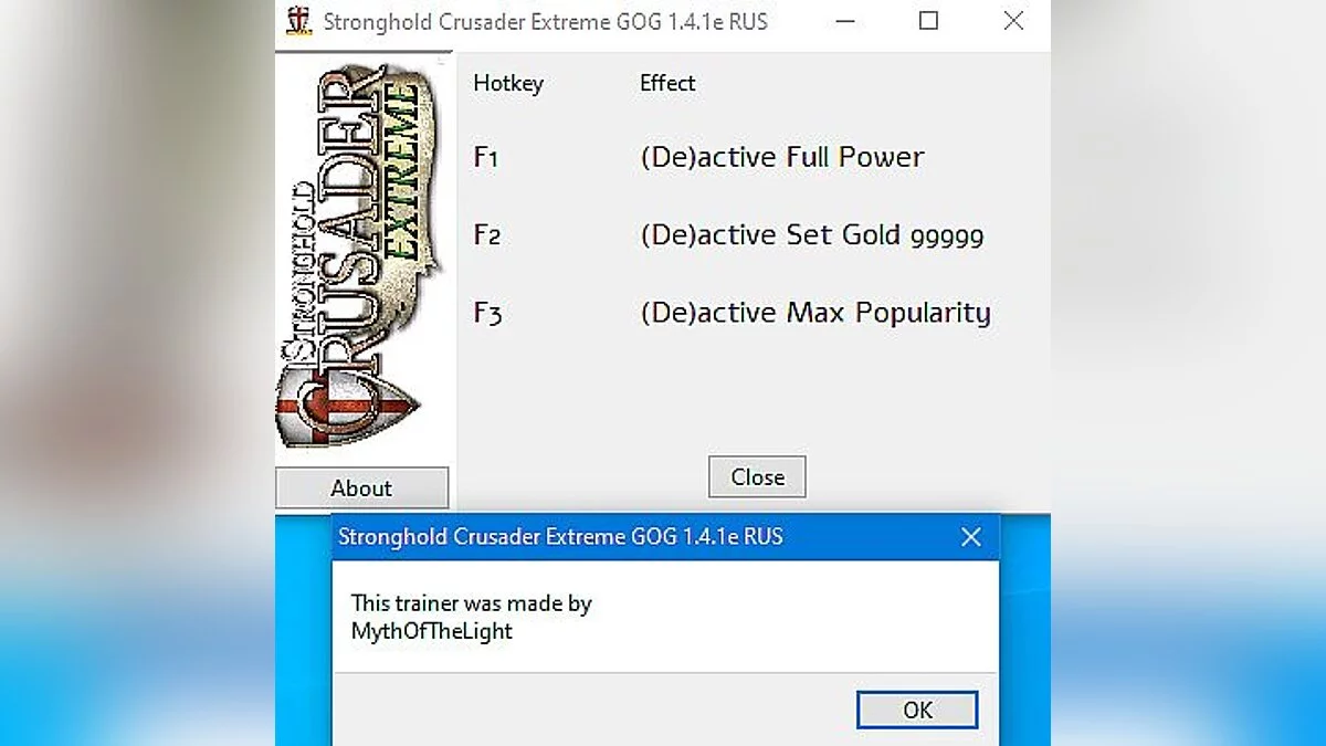 Stronghold Crusader — Трейнер / Trainer (+3) [MythOfTheLight]