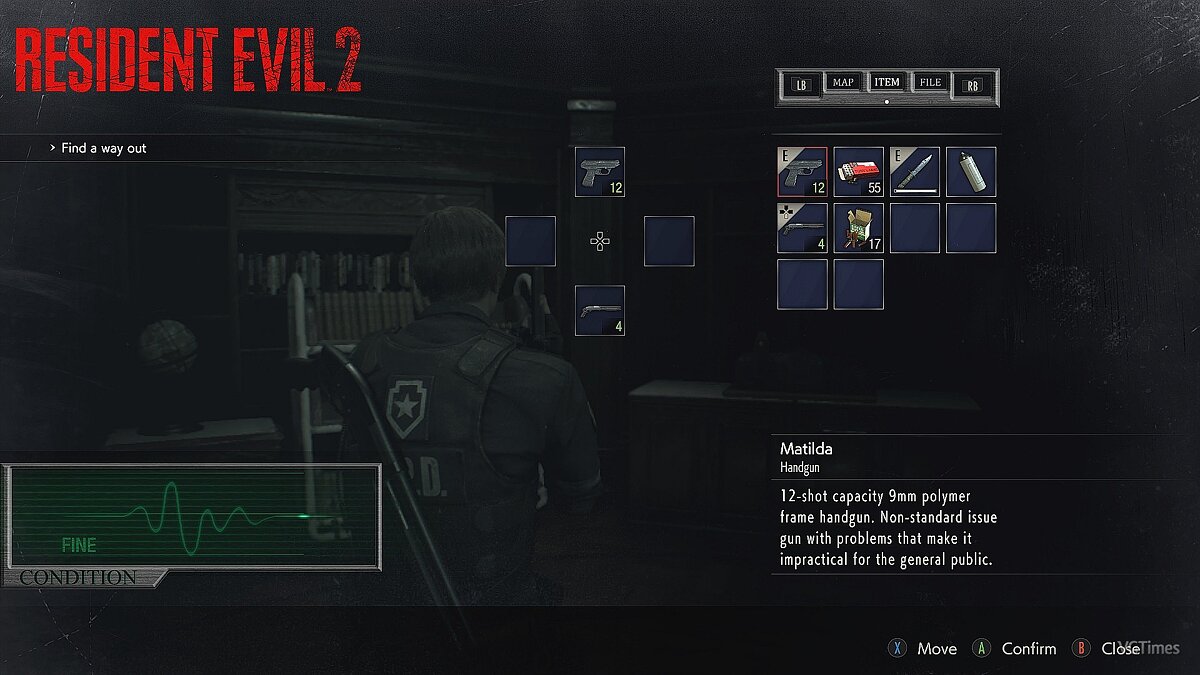 Resident Evil 2 — Классический инвентарь и панель здоровья [1.0]