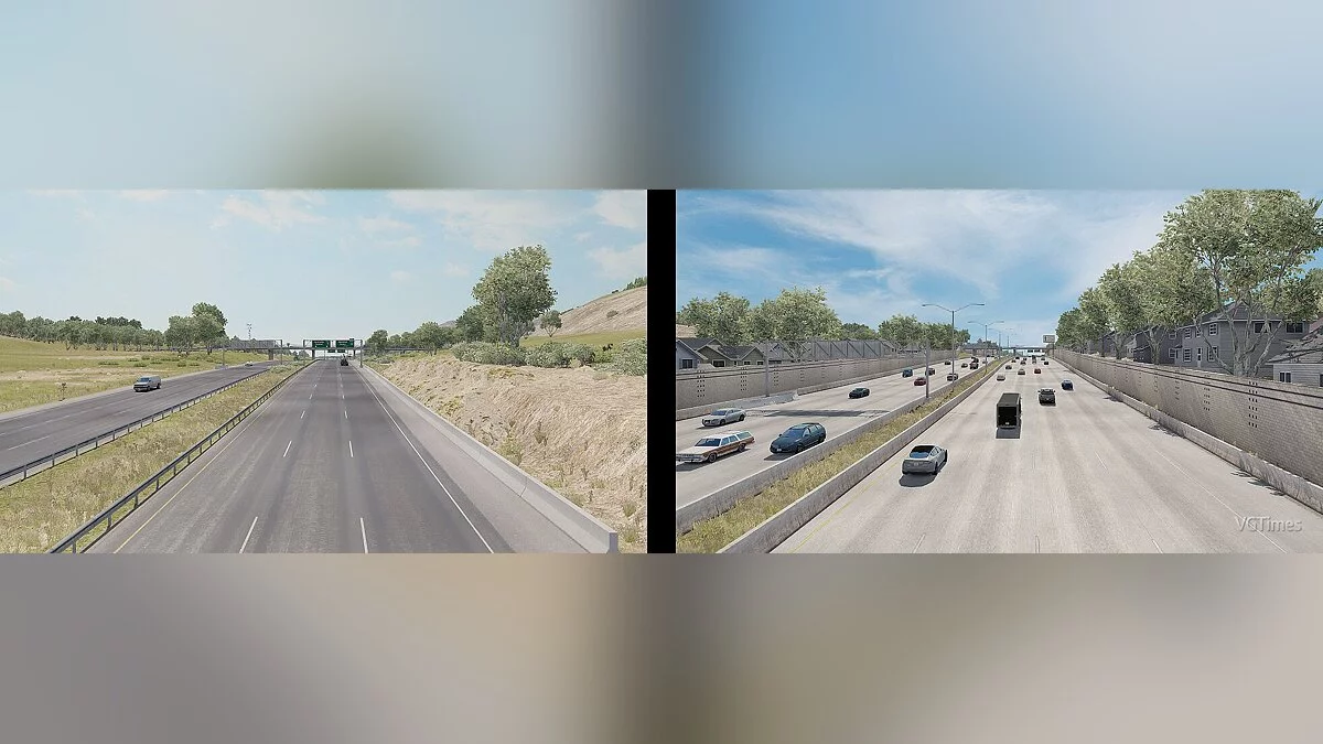 American Truck Simulator — Изменение городских магистралей и трафика [4.0] (1.35.x)