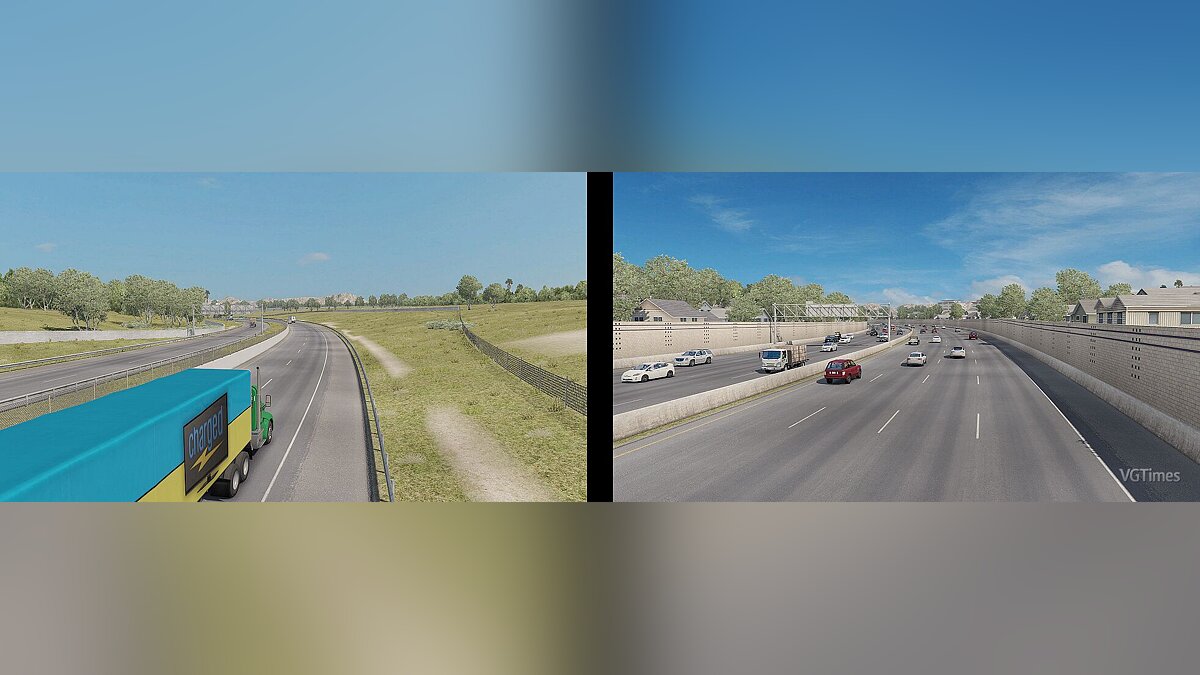 American Truck Simulator — Изменение городских магистралей и трафика [4.0] (1.35.x)