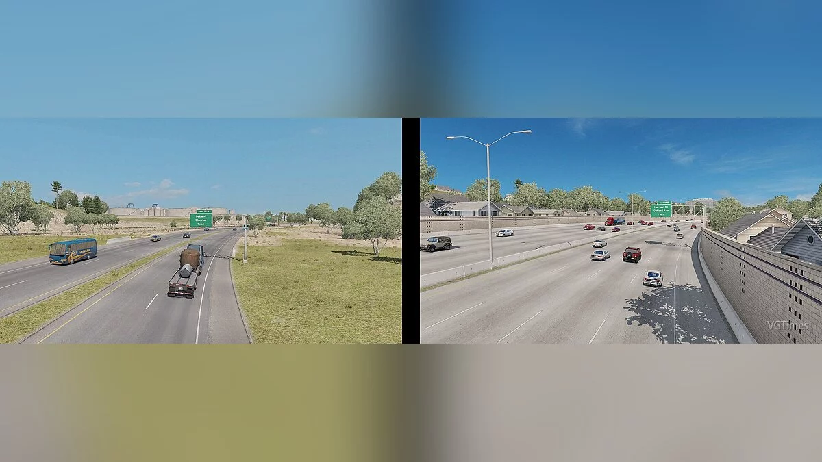 American Truck Simulator — Изменение городских магистралей и трафика [4.0] (1.35.x)