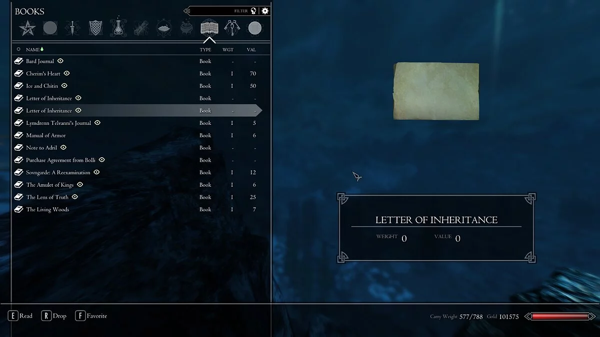 Elder Scrolls 5: Skyrim Special Edition — Курьер доставляет наследственное письмо с буквой F