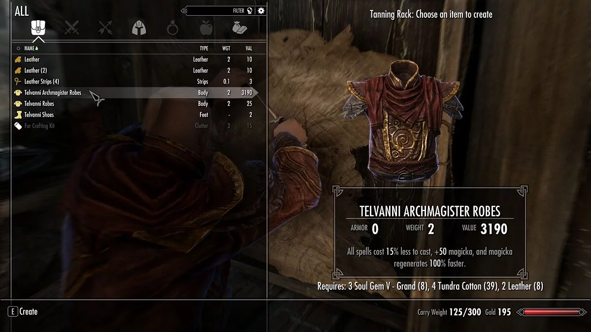 Elder Scrolls 5: Skyrim Special Edition — Робы Телванни можно крафтить