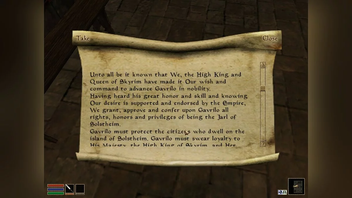 Elder Scrolls 3: Morrowind — Возможность стать ярлом Солстейма