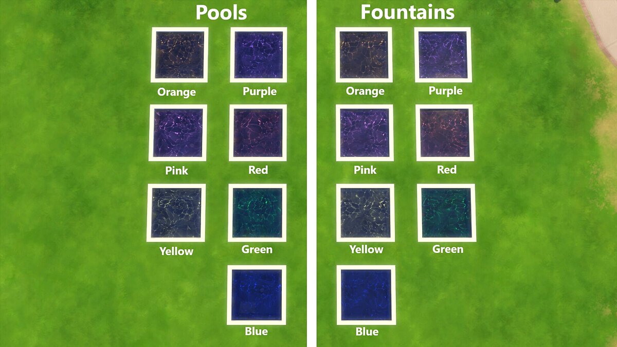 The Sims 4 — Цветная вода в бассейны