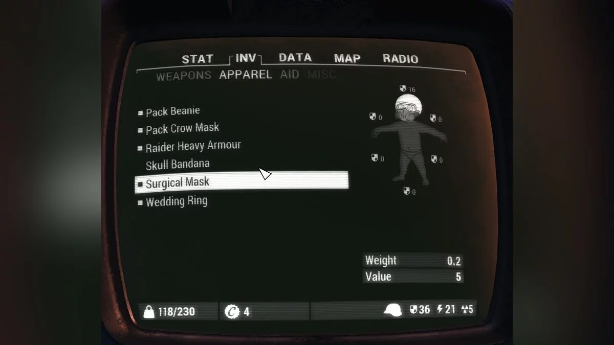 Fallout 4 — Возможность носить маску ворона со всем