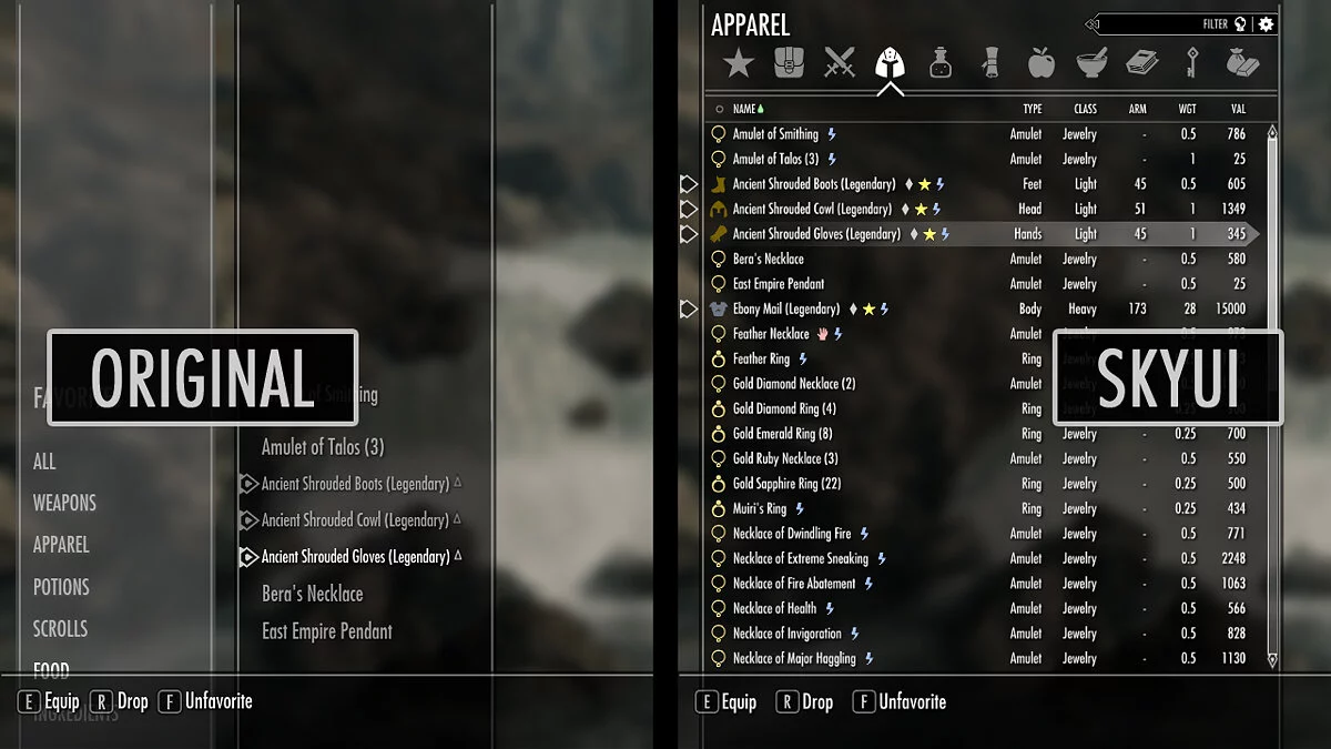 Elder Scrolls 5: Skyrim Special Edition — SkyUI – меню-интерфейс