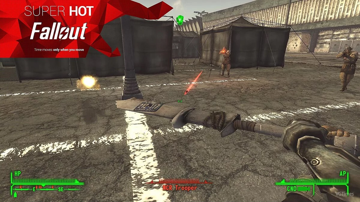 Fallout: New Vegas — SuperHot – время идёт только при вашем движении