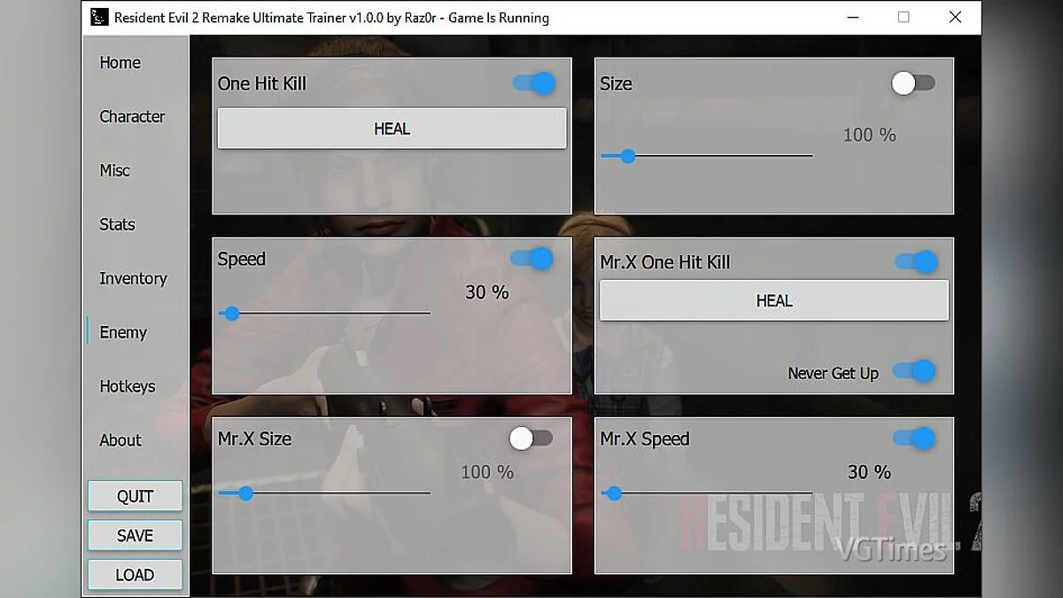 Resident Evil 2 — Редактор геймплея – смена персонажей, камеры, врагов и игрока