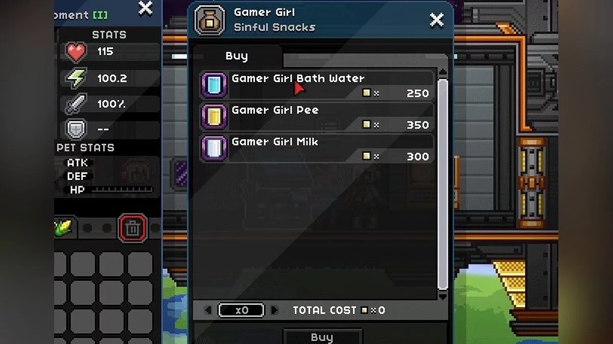 Starbound — Геймерша, торгующая своей водой