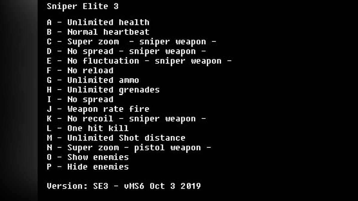 Sniper Elite 3 — Трейнер (+15)