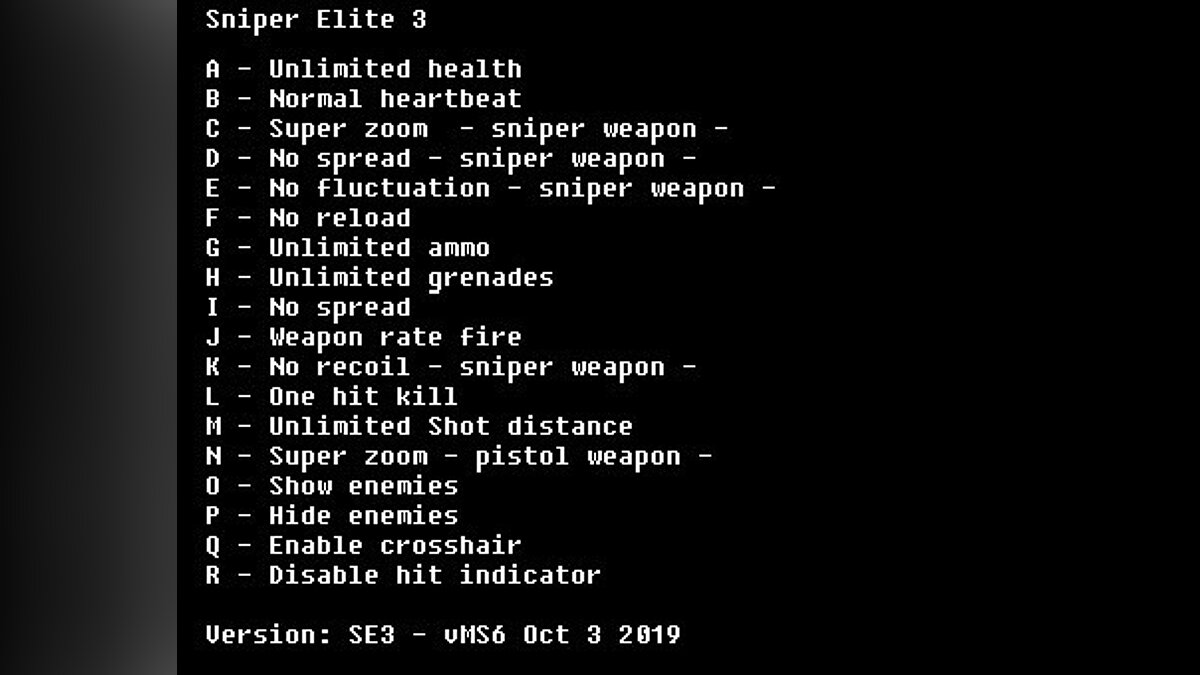 Sniper Elite 3 — Трейнер (+17) [STEAM]